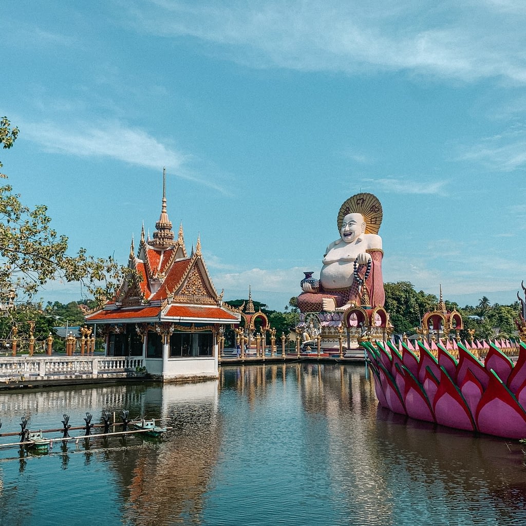Buddha statue against blue sky
